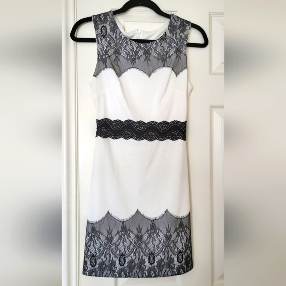 Black and white mini dress